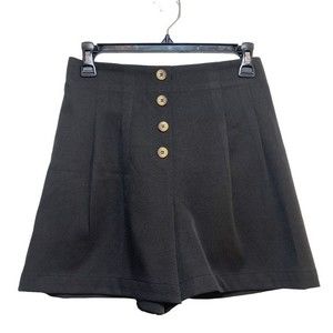 Elodie- NWT Black High Waist Button Front Shorts- Sz. S